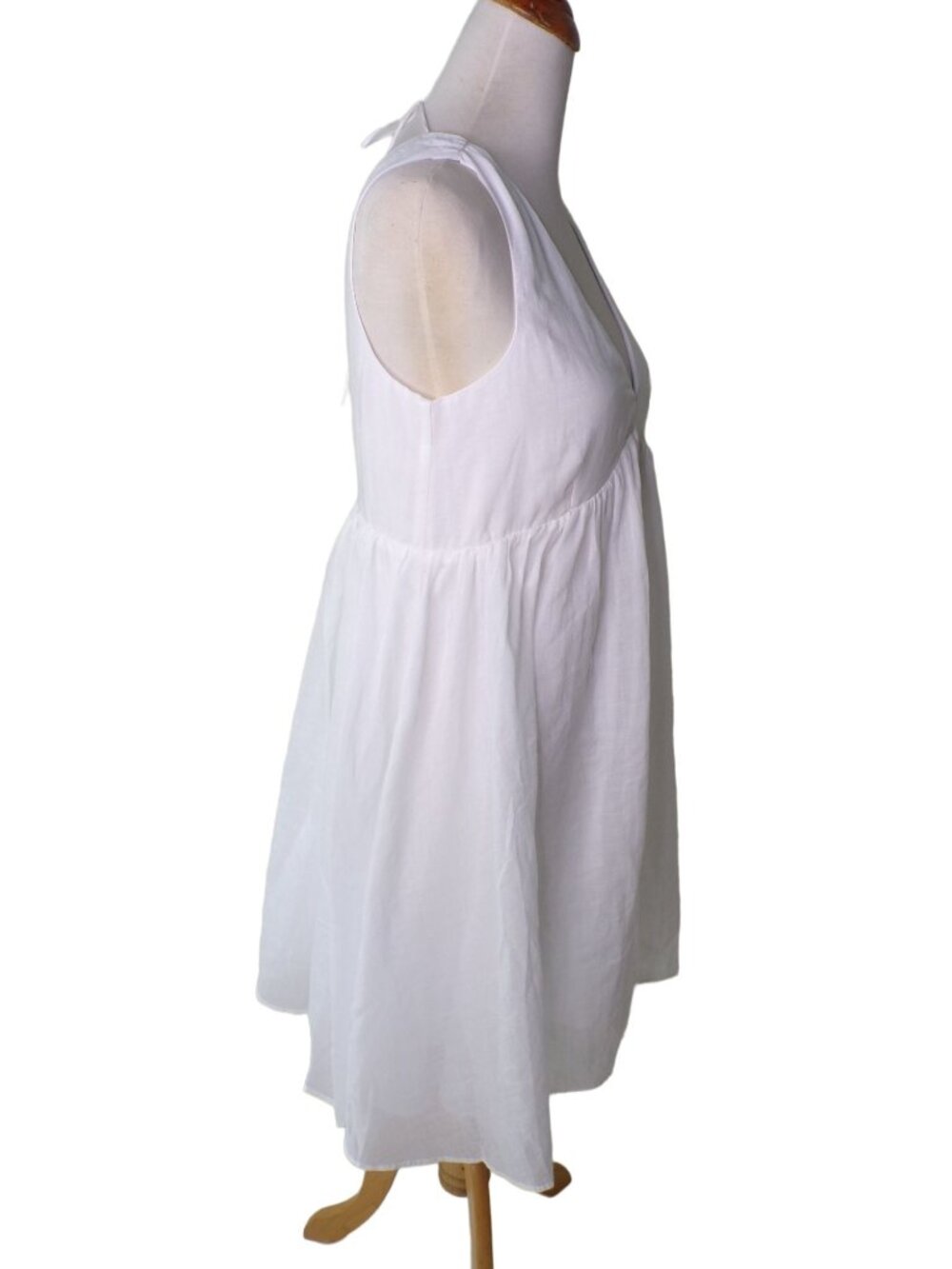 🆕J CREW Swingy V-Neck Mini Dress White Ramie XX-Large #BI661 NWT - Picture 5 of 6